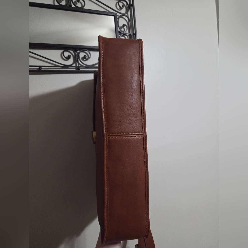 Vintage Coach Leather British Tan Morgan Briefcase Crossbody - Picture 15 of 16